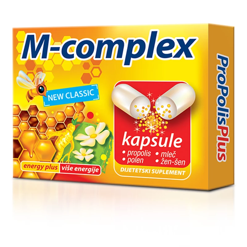 <span><br>M-COMPLEX KAPSULE</span><br>za povećanje životne energije, jačanje imuniteta, opšti porast vitalnosti, poboljšanje mentalnih funkcija, regeneraciju organizma, smanjenje umora i iscrpljenosti