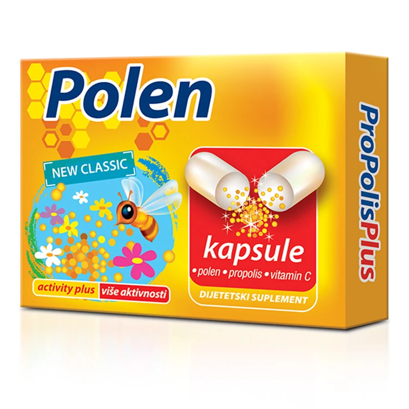 <span>POLEN KAPSULE</span><br>biostimulator, za sprečavanje upalnih procesa, opšti porast vitalnosti, jačanje fizičke izdržljivosti, poboljšanje mentalnih funkcija 